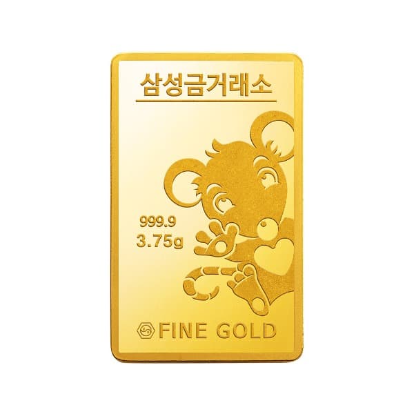 쥐 십이지신 골드바 3.75g 이미지 1