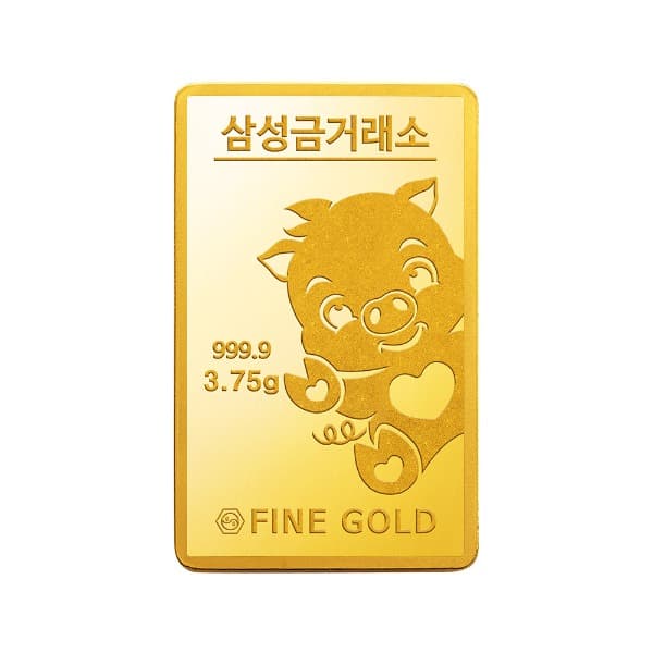돼지 십이지신 골드바 3.75g 이미지 1