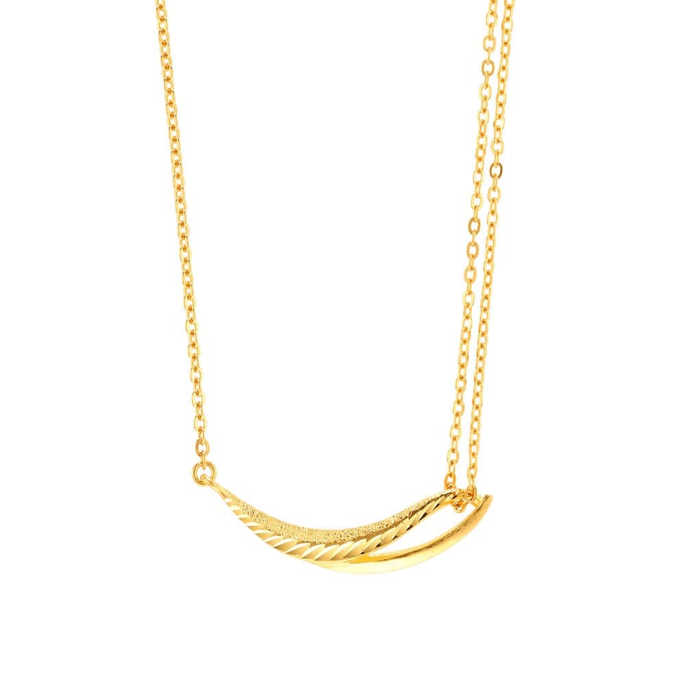 [ MELORA JEWELRY ] 24K 듀얼 커브 목걸이 7.5g 이미지 1