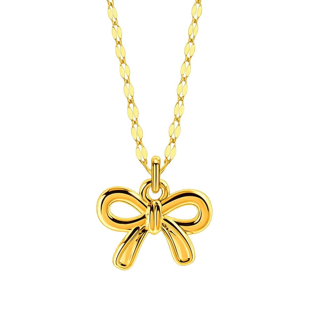 [ MELORA JEWELRY ] 24K 리본 목걸이 1.65g 이미지 1