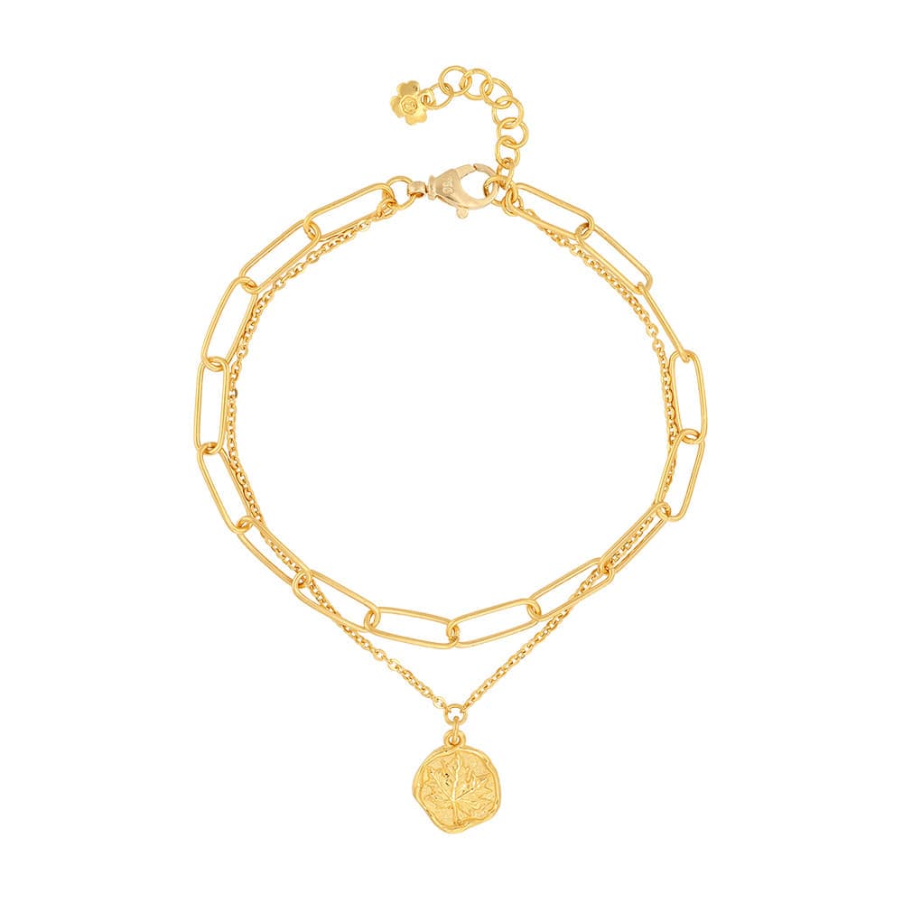 [ MELORA JEWELRY ] 24K 메이플 링크 팔찌B 7.5g 이미지 1
