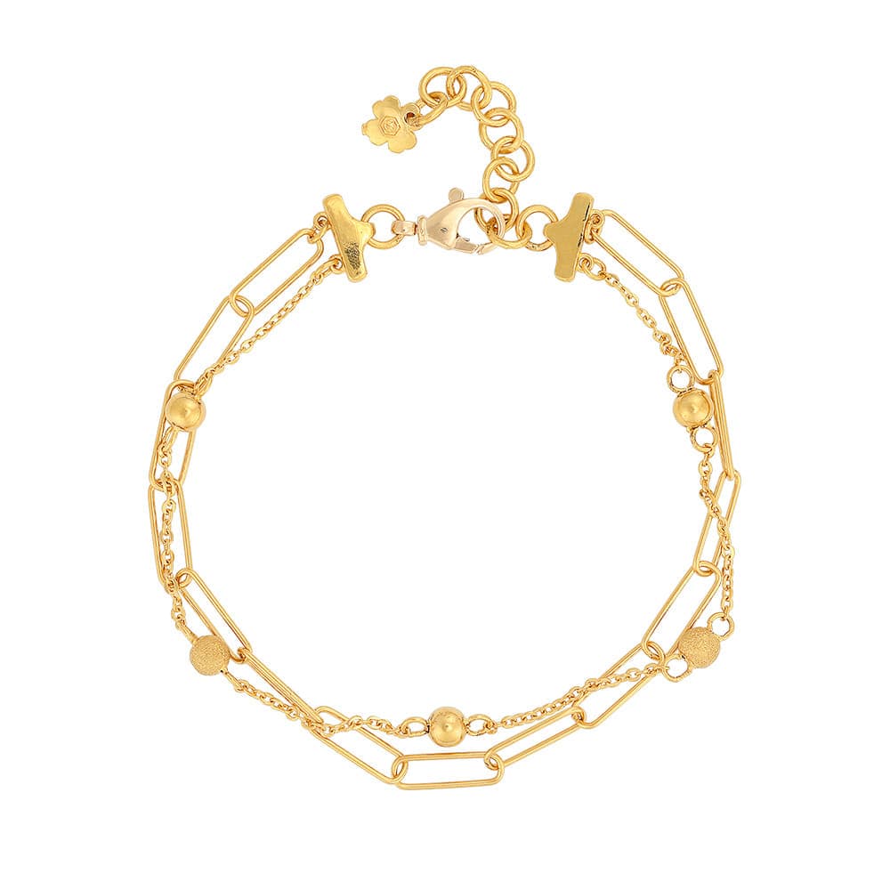 [ MELORA JEWELRY ] 24K 라운드 볼 링크 팔찌 7.5g 이미지 1