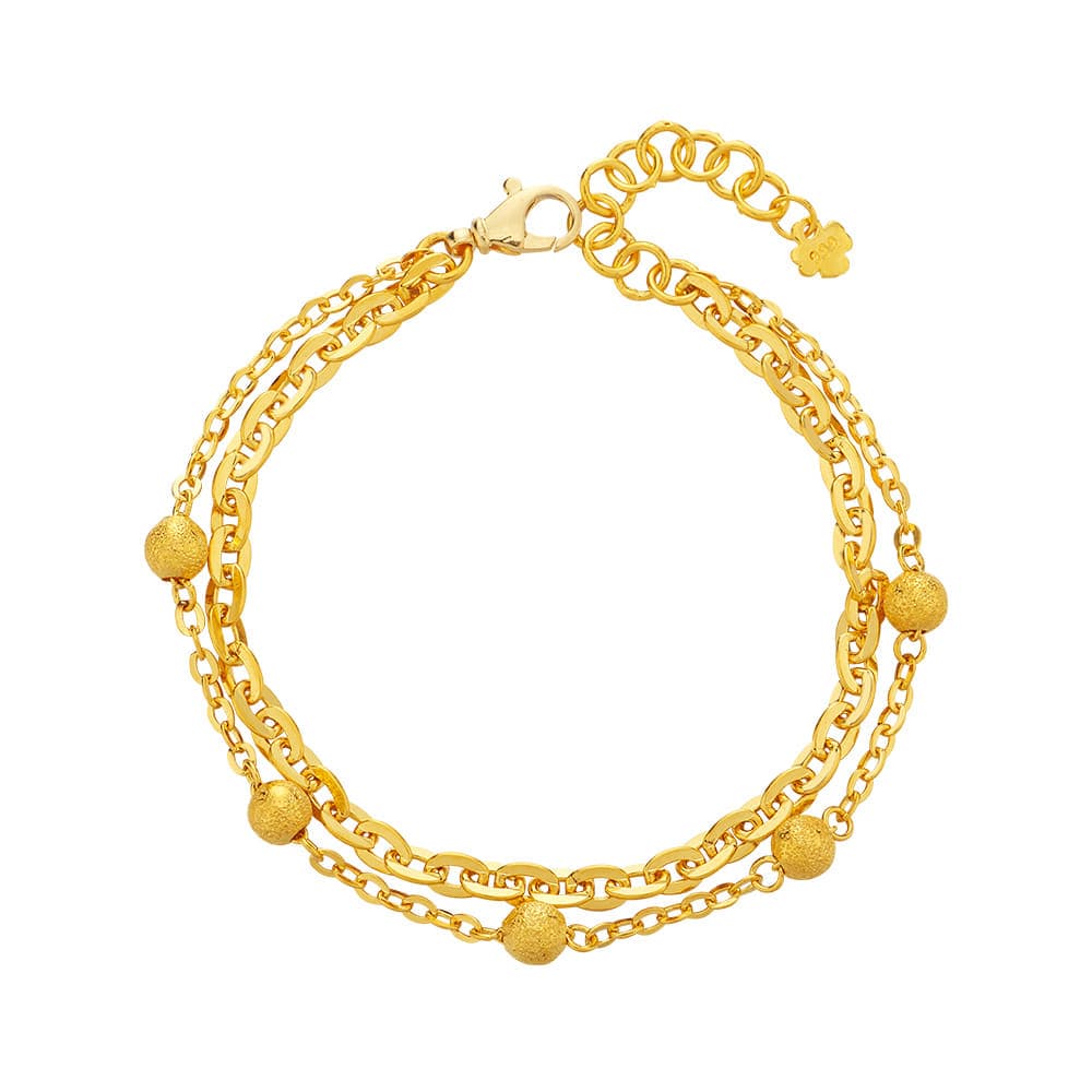 [ MELORA JEWELRY ] 24K 라운드 볼 체인 팔찌 11.25g 이미지 1