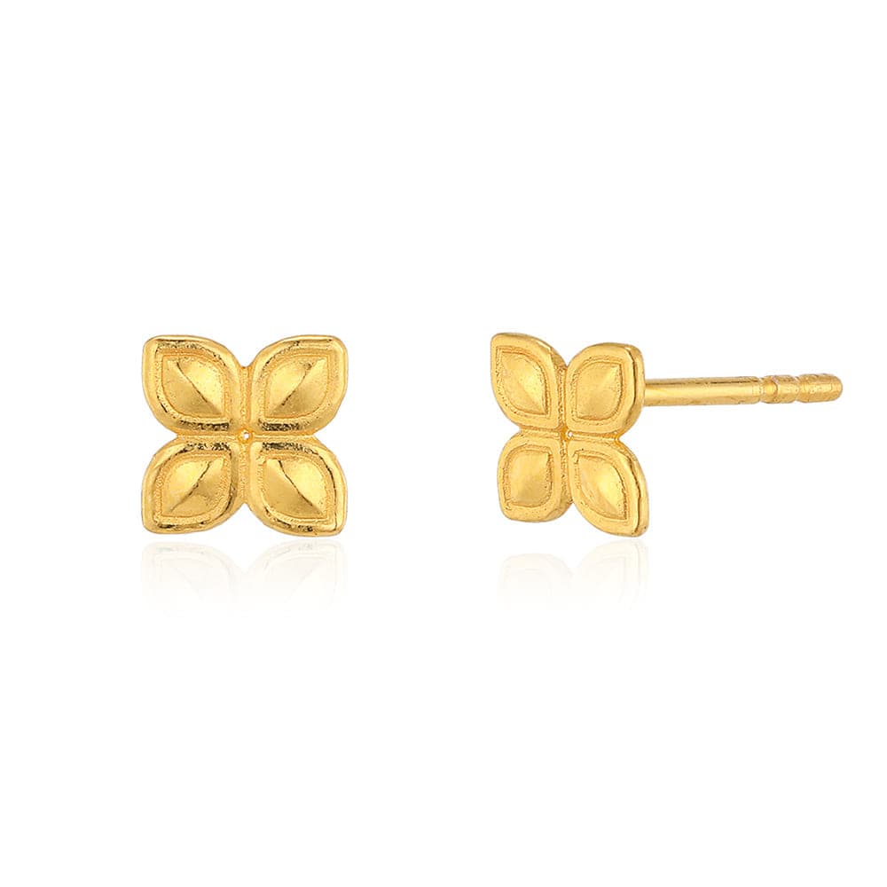 [ MELORA JEWELRY ] 24K 꽃잎 컷팅 귀걸이 0.96g 이미지 1