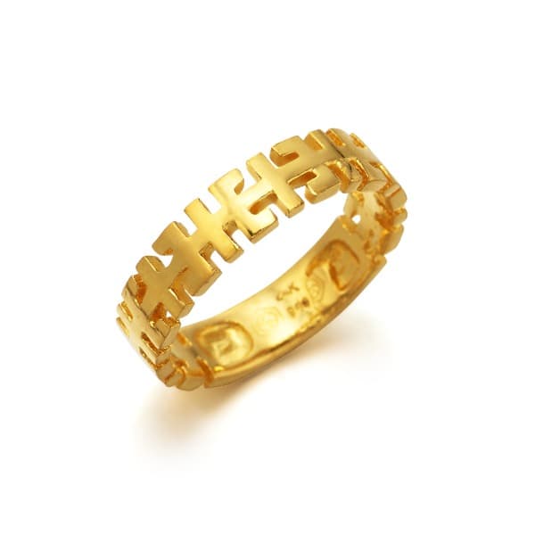 [ MELORA JEWELRY ] 24K 기하학 패턴 반지 3.75g 이미지 1