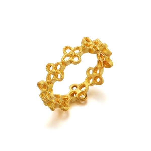 [ MELORA JEWELRY ] 24K 크로바 패턴 반지 3.75g 이미지 1