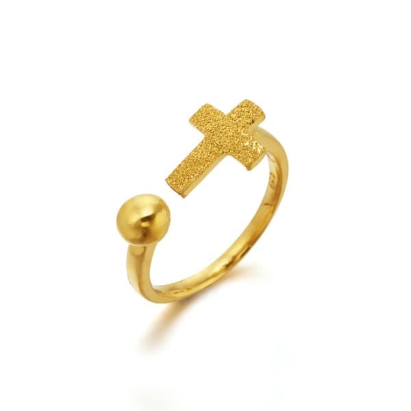 [ MELORA JEWELRY ] 24K 십자가 샌딩 반지 3.75g 이미지 1