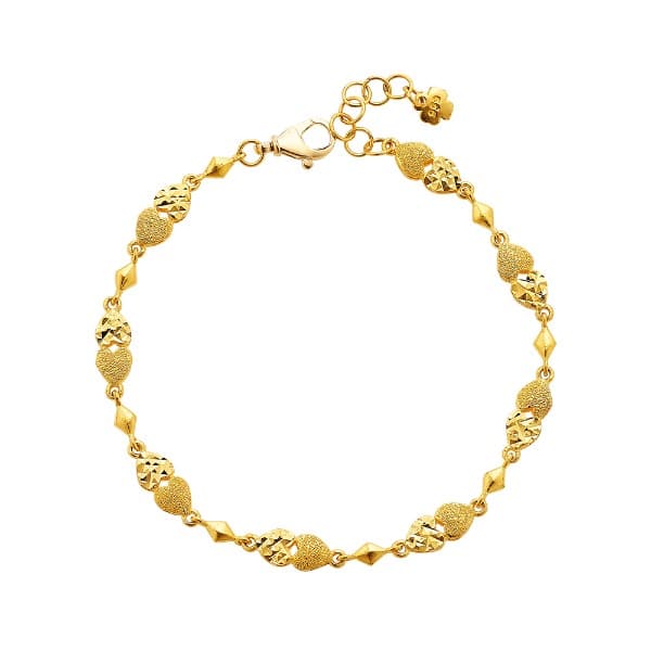 [ MELORA JEWELRY ] 24K 큐티 더블 하트 팔찌 11.25g 이미지 1