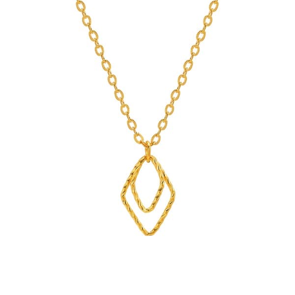 [ MELORA JEWELRY ] 24K 더블 다이아몬드 쉐입 목걸이 7.5g