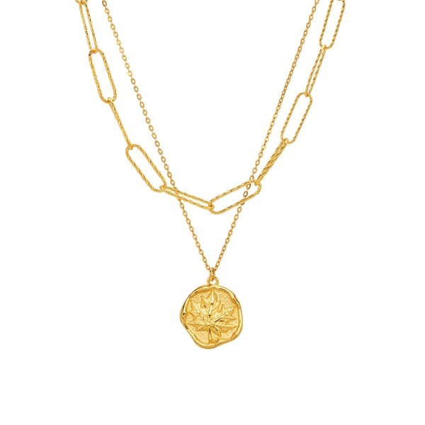 [ MELORA JEWELRY ] 24K 메이플 코인 레이어드 목걸이 18.75g