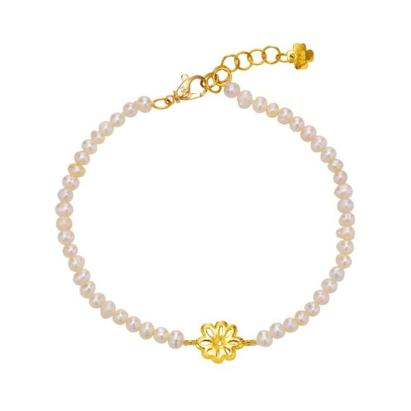 [ MELORA JEWELRY ] 24K 데이지 담수 진주 팔찌 2g 이미지 1