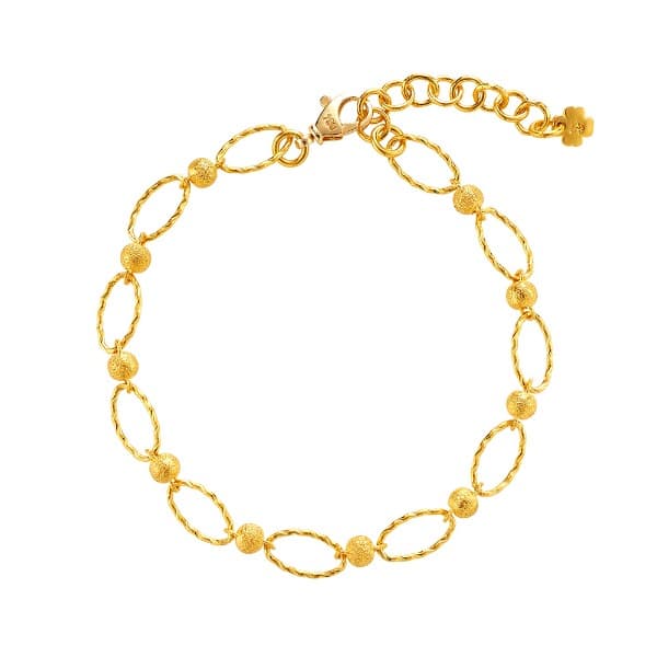 [ MELORA JEWELRY ] 24K 샤인컷 볼 링크 팔찌 7.5g 이미지 1