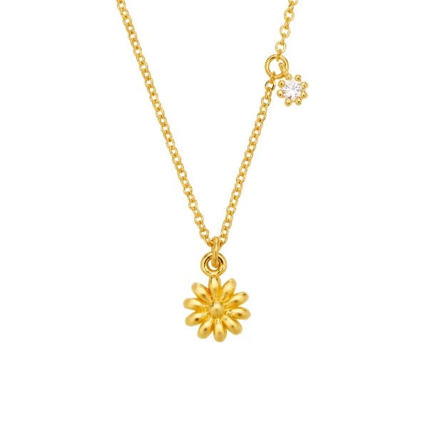 [ MELORA JEWELRY ] 24K 스윗 플라워 큐빅 목걸이 3.75g