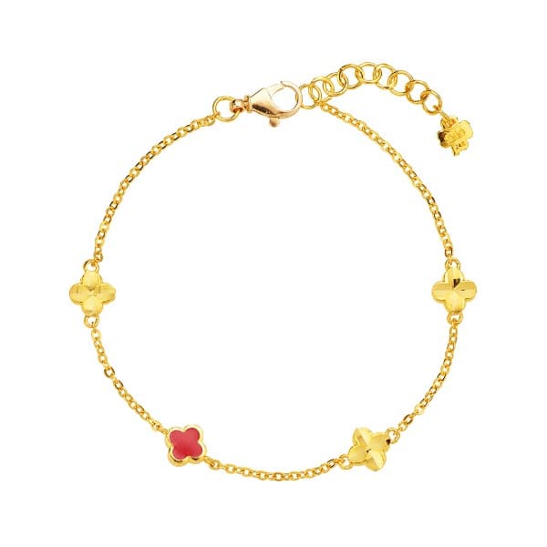 [ MELORA JEWELRY ] 클로버 컬러 팔찌 4.5g 이미지 1