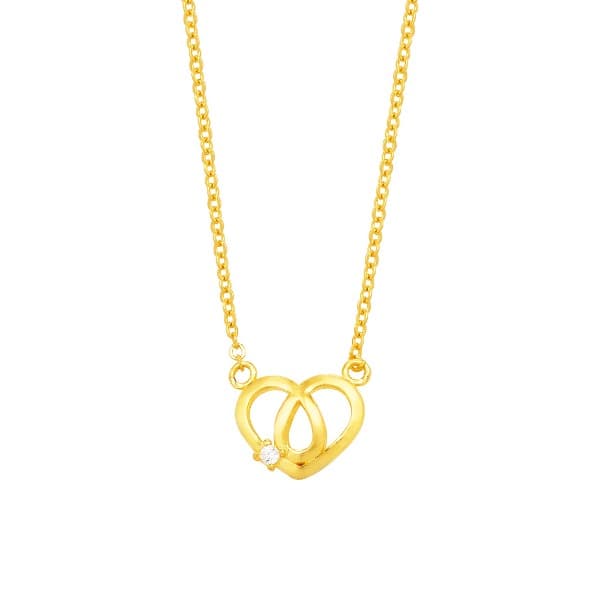 [ MELORA JEWELRY ] 24K 라인 멜로라 하트 사과 목걸이 3.75g