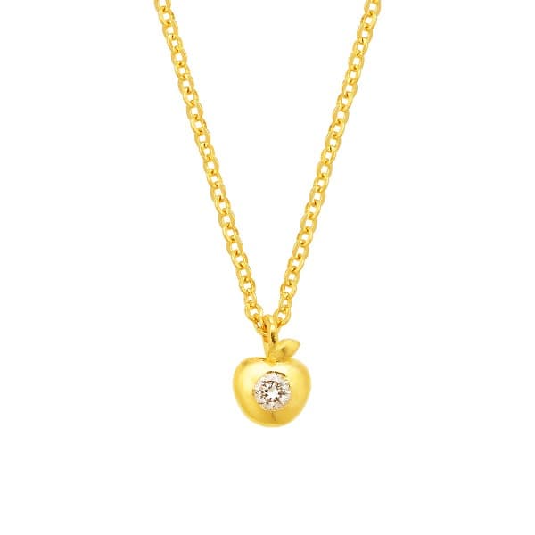 [ MELORA JEWELRY ] 24K 스톤 멜로라 다이아 사과 목걸이 3.75g