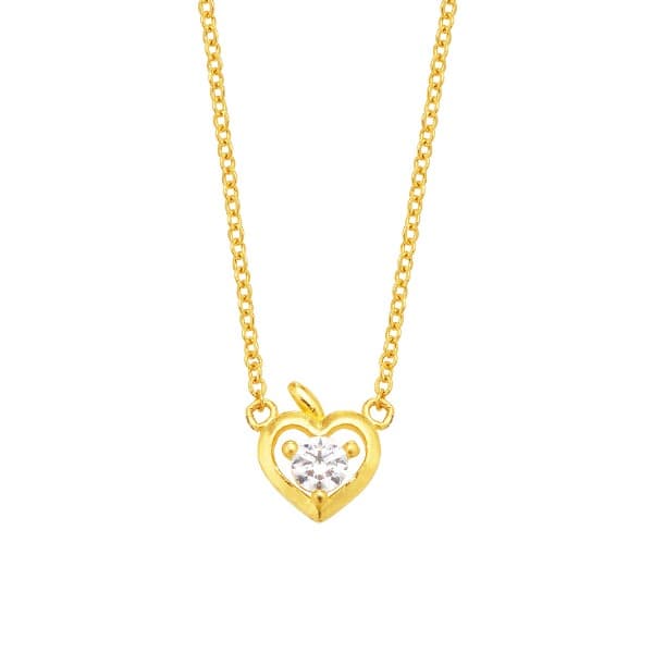 [ MELORA JEWELRY ] 24K 라인 멜로라 하트 큐빅 사과 목걸이 3.75g