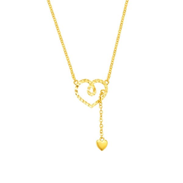 [ MELORA JEWELRY ] 24K 라인 멜로라 하트 Y체인 목걸이 5.625g