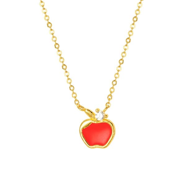 [ MELORA JEWELRY ] 24K 컬러풀 멜로라 사과 레드 컬러 목걸이 3.75g