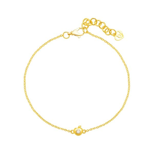 [ MELORA JEWELRY ] 24K 스톤 멜로라 다이아 사과 팔찌 2.1g 이미지 1