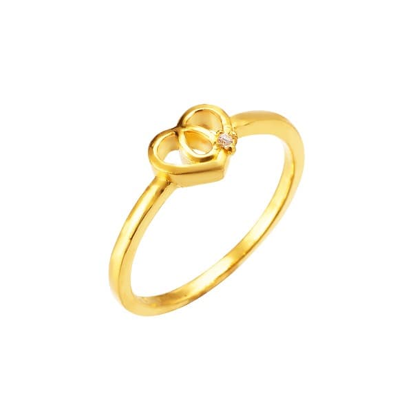 [ MELORA JEWELRY ] 24K 라인 멜로라 하트 사과 반지 2.6g 이미지 1