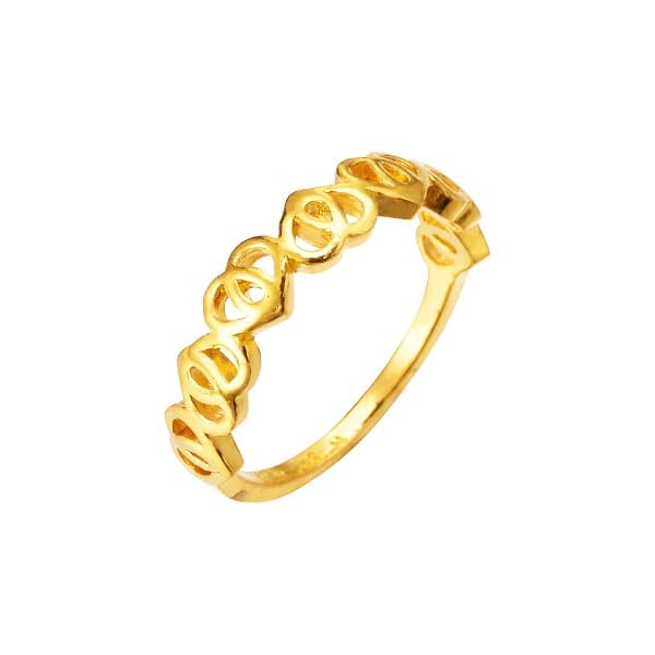 [ MELORA JEWELRY ] 24K 라인 멜로라 하트 패턴 라운드 반지 3.29g 이미지 1