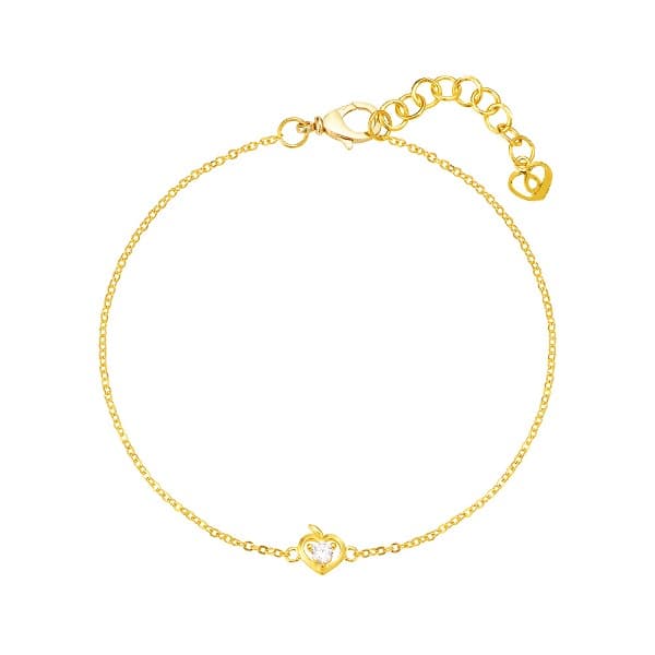 [ MELORA JEWELRY ] 24K 라인 멜로라 하트 큐빅 사과 팔찌 2.08g 이미지 1