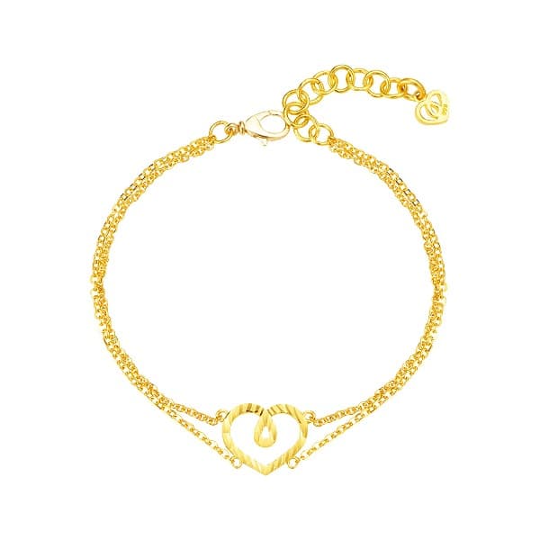 [ MELORA JEWELRY ] 24K 라인 멜로라 하트 컷팅 팔찌 5.625g 이미지 1