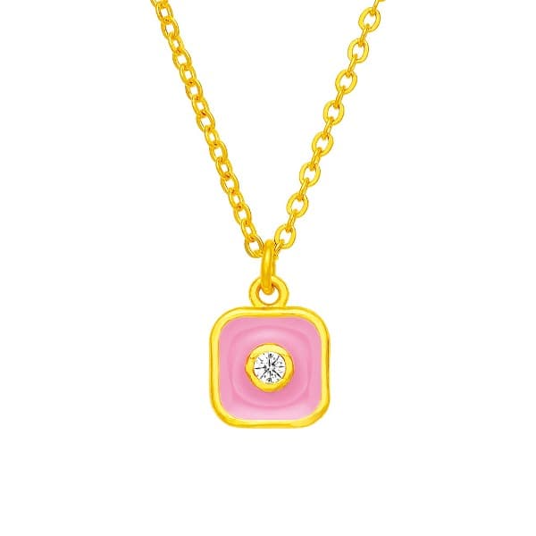 [ MELORA JEWELRY ] 24K 컬러풀 멜로라 스퀘어 큐빅 목걸이 5.625g