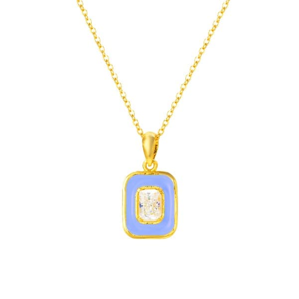 [ MELORA JEWELRY ] 24K 컬러풀 멜로라 롱 스퀘어 큐빅 목걸이 11.25g