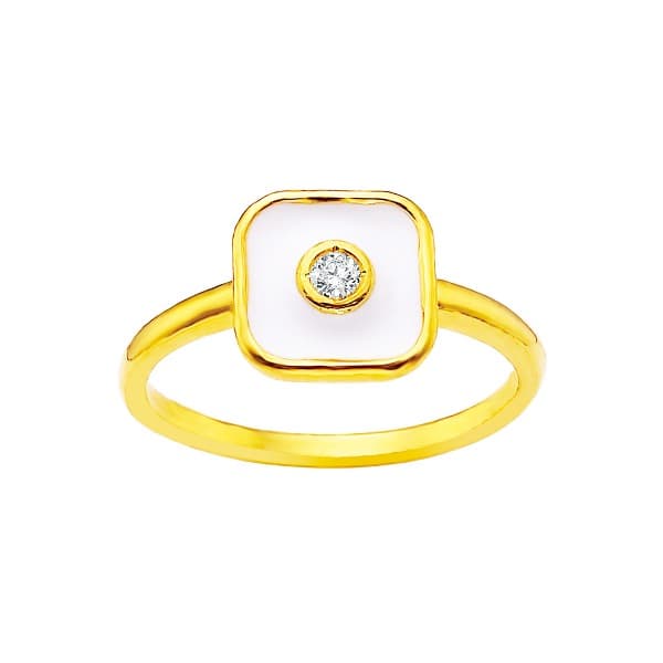 [ MELORA JEWELRY ] 24K 컬러풀 멜로라 스퀘어 큐빅 반지 3.75g 이미지 1