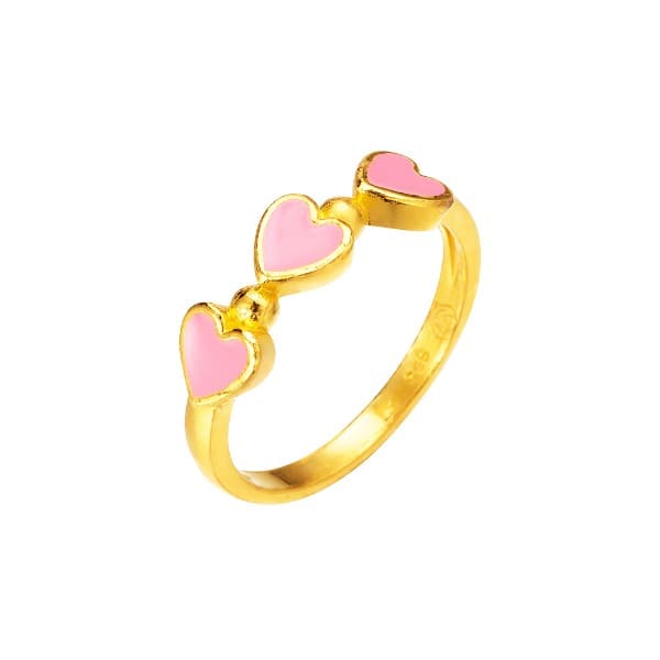 [ MELORA JEWELRY ] 24K 컬러풀 멜로라 하트 반지 3.75g 이미지 1