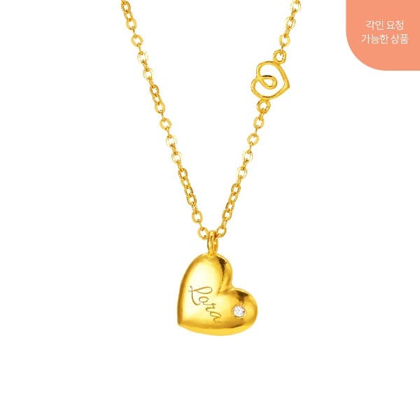[ MELORA JEWELRY ] 24K 러브 멜로라 허그 하트 큐빅 [Baby] 목걸이 7.5g