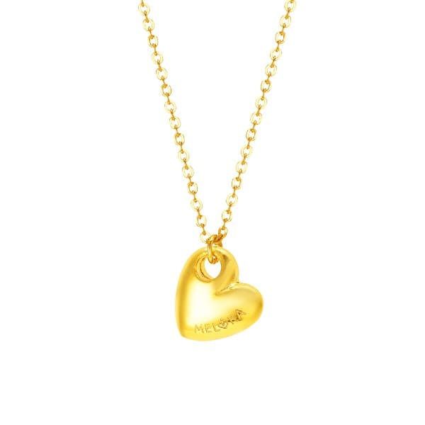 [ MELORA JEWELRY ] 24K 라인 멜로라 하트 볼륨 목걸이 11.25g