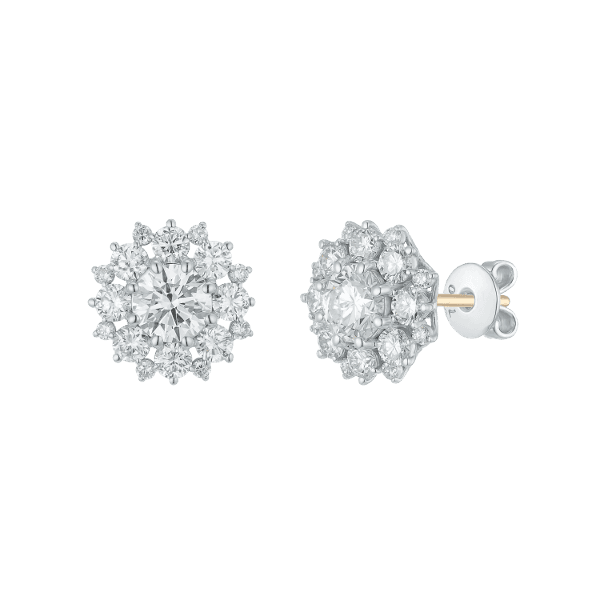 18K 플라워 0.5CT*2 귀걸이 (랩그로운 다이아몬드) 이미지 1