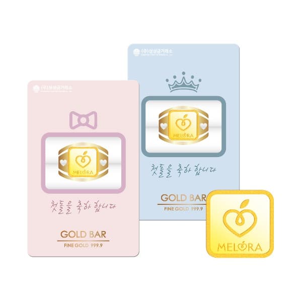 첫돌 멜로라 하트 골드바 0.3g