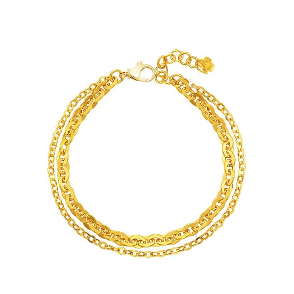 [ MELORA JEWELRY ] 24K 더블 체인 팔찌 11.25g 이미지 1