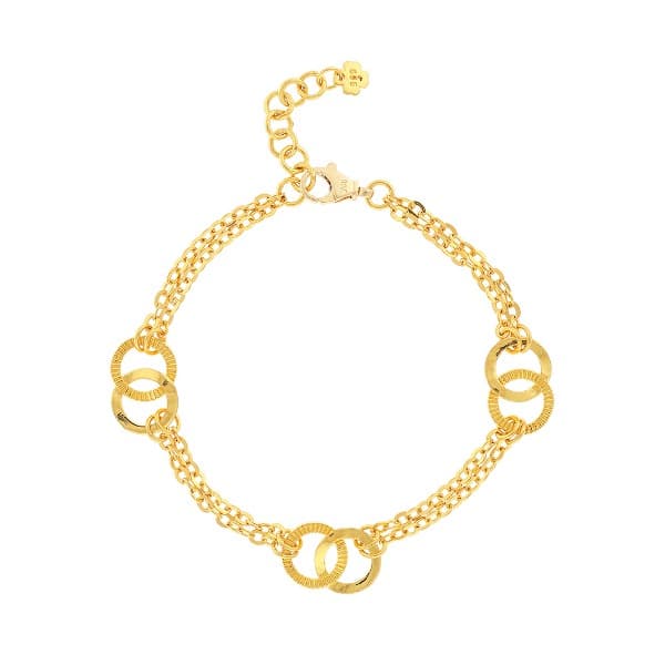 [ MELORA JEWELRY ] 24K 투 링 컷팅 팔찌 11.25g 이미지 1