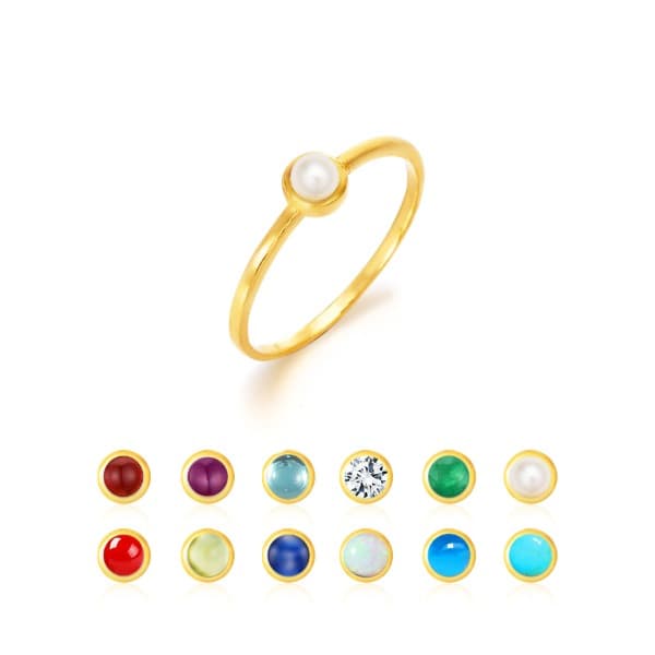 [ MELORA JEWELRY ] 24K 탄생석 포인트 반지 1.5g 이미지 1