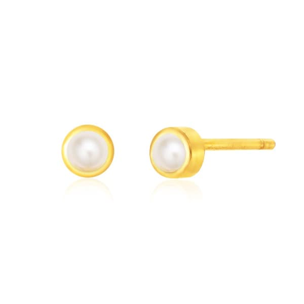 [ MELORA JEWELRY ] 24K 탄생석 포인트 귀걸이(진주) 1g 이미지 1