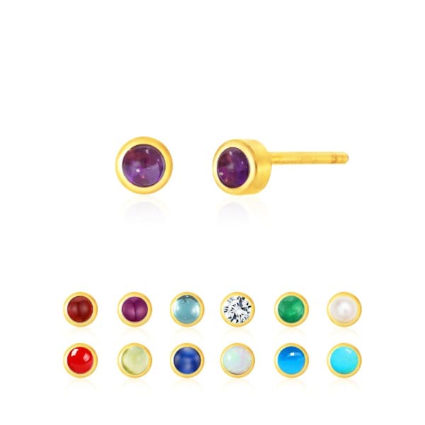 [ MELORA JEWELRY ] 24K 탄생석 포인트 귀걸이 0.8g 이미지 1